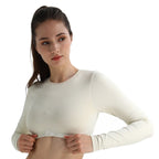 Top Cropped de Manga Comprida Flo